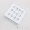 MULTI CZ CROSS CRUCIFIX  316L SURGICAL STEEL NOSE HOOP BOX